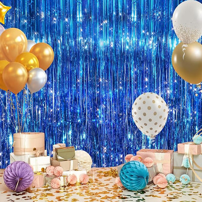 2Pack Blue Tinsel Backdrop Streamers, GCB Party Streamers Backdrop Foil Fringe - Image 5