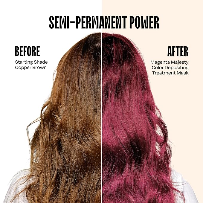 oVertone Color Depositing Conditioner - 8 oz Semi Permanent Hair Color with Shea Butter & Coconut Oil - Vegan, Cruelty-Free - Extreme Magenta