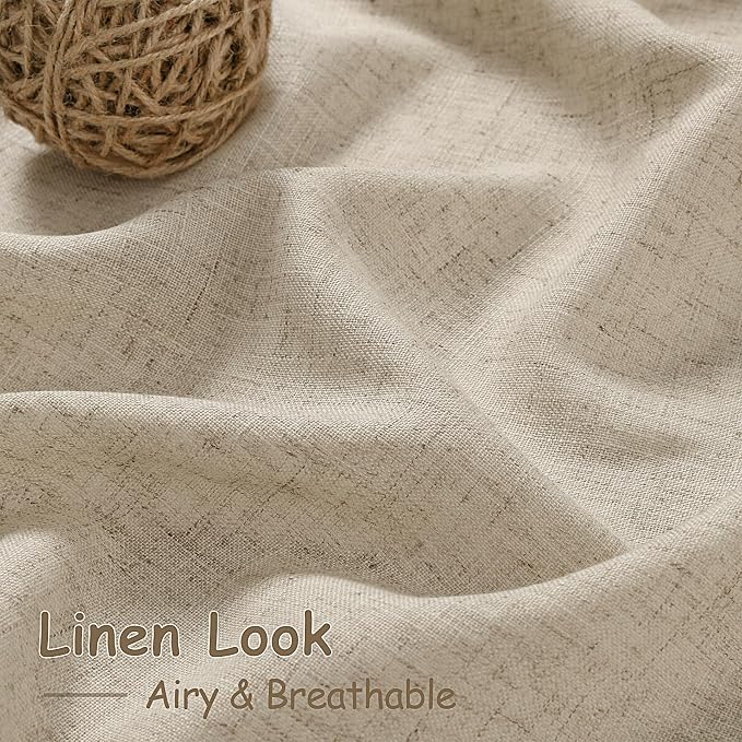 Taupe Burlywood Linen Curtains for Living Room 100 Inches Long Light Filtering - Image 4