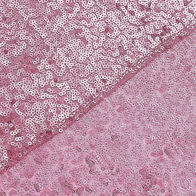 Sugargirl Pink Sequin Backdrop Curtain 4 Panels 2FTx8FT Glitter Pink Background - Image 9