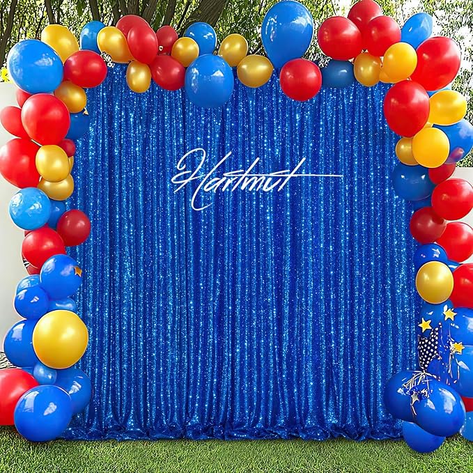 4th of July Party Decorations, 1 Panel 5FTx8FT Navy Blue Sequin Backdrop - Image 5