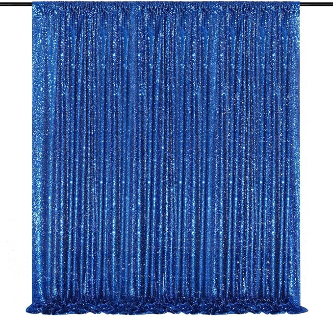 7ftx7ft Royal Blue Backdrop Curtain Sequin Party Background | Glitter Background by QueenDream