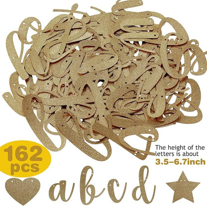 TaoBary 167 Pcs DIY Banner Kit Happy Birthday Glitter Banner Customizable - Image 4