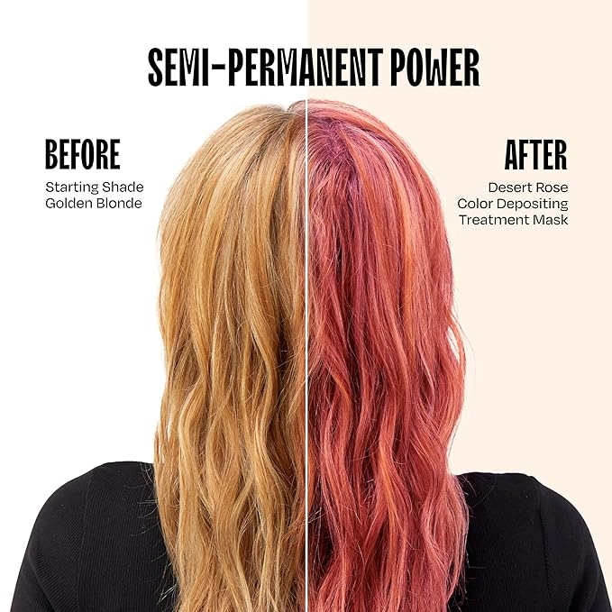 Overtone Semi Permanent Hair Color Conditioner, Desert Rose, 8 oz, Nourishing, Damage-Free, Color Depositing Mask for All Hair Types with Shea Butter & Coconut Oil, Vegan & Cruelty-Free