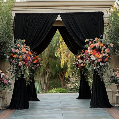 Asee'm Black Backdrop Curtains Drapes - Image 5