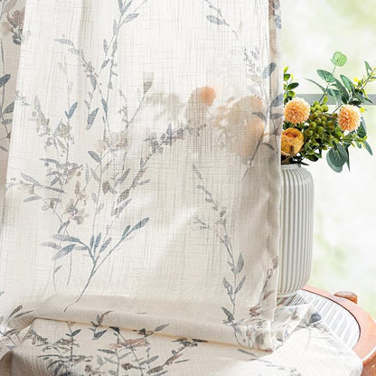 MYSKY HOME Sheer Floral Curtains 63 Inch Long - Image 7