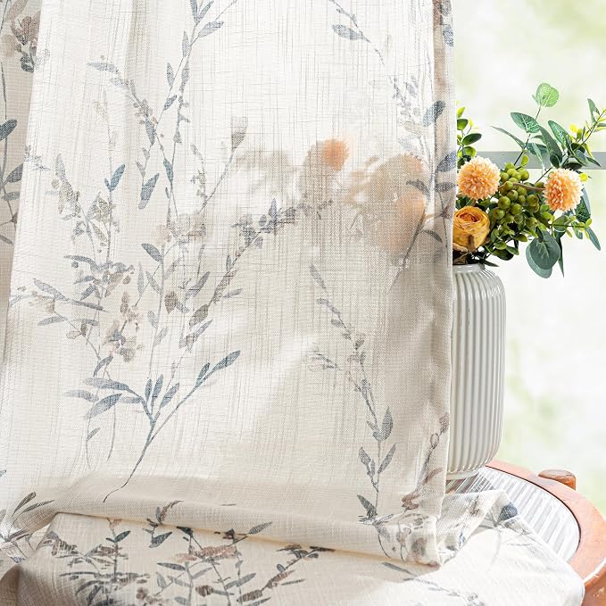MYSKY HOME Sheer Floral Curtains - Image 7