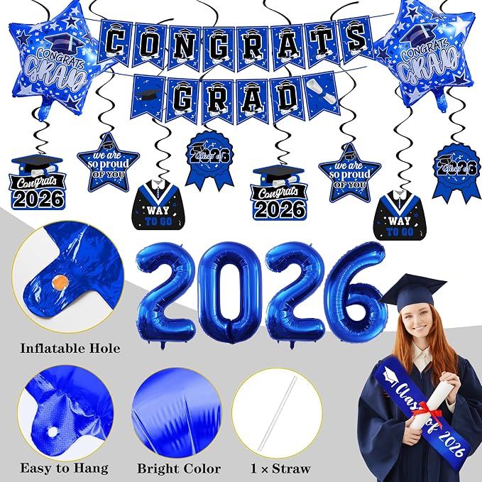 Blue Graduation Decorations 2026 Class of 2026 Decorations - Image 5