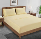 Lane Linen 100% Organic Cotton King Size Pillow Cases Set of 2 (20''x36'') Pure Organic Cotton Pillowcases Light Yellow