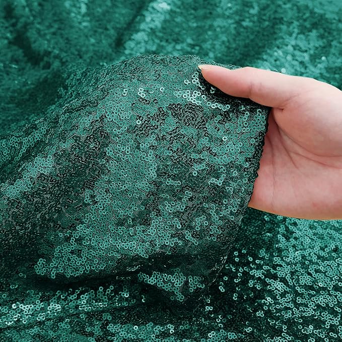 Sugargirl Dark Green Sequin Backdrop Curtain 2 Panels 2FTx8FT Glitter Dark - Image 5