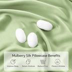 INFIIXSO Mulberry Silk Pillowcase for Hair and Skin, Silk Pillow Cases King Size with Hidden Zipper 20"x40", Extraordinary Smooth and Soft Cooling Pillow Cases for Hot Sleepers(Sage Green, 1 Pack)