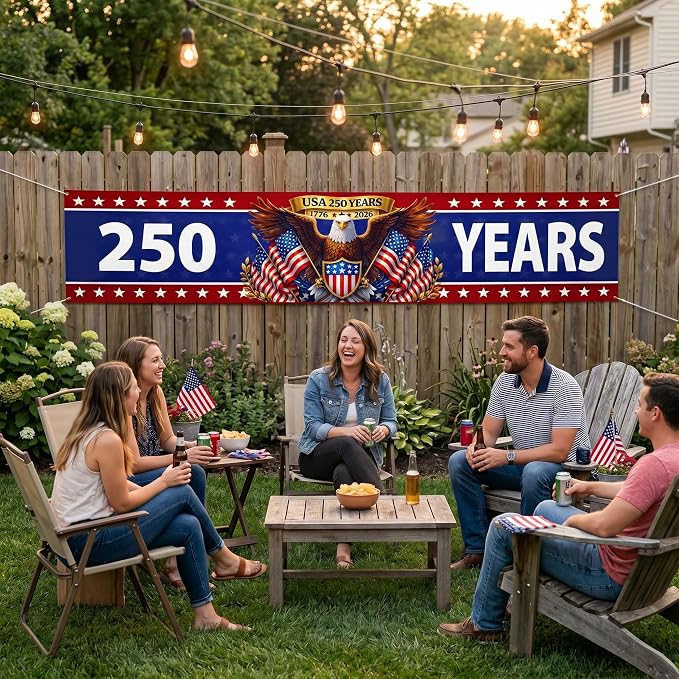 250th Anniversary Eagle Banner 2x10ft - Image 6