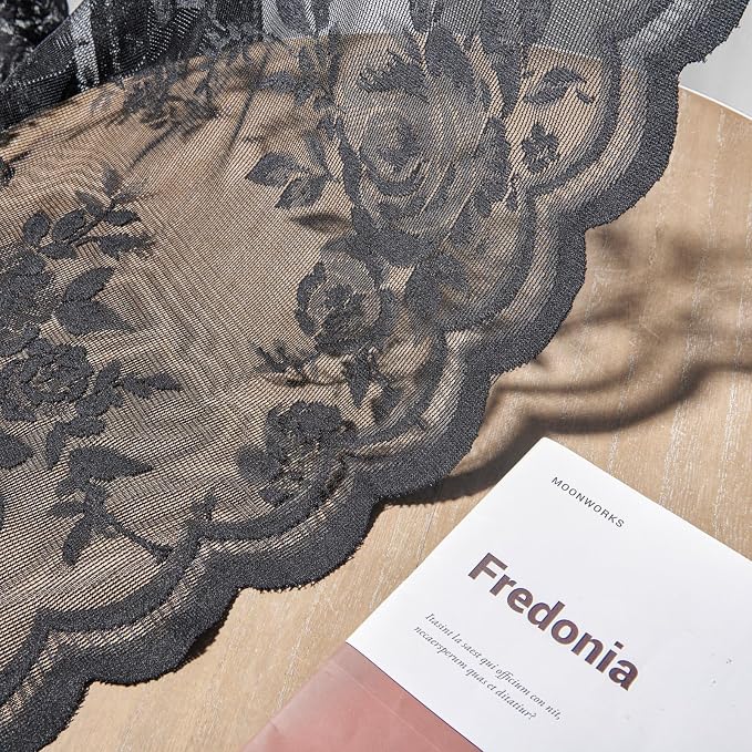 Black Lace Cafe Curtains - Image 6