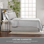 King Pillowcases by Pure Bamboo, Genuine 100% Organic Viscose Derived from Bamboo, Luxuriously Soft & Cooling, Double Stitching, Envelope Closure (2 King Pillowcases, Silver Pearl)