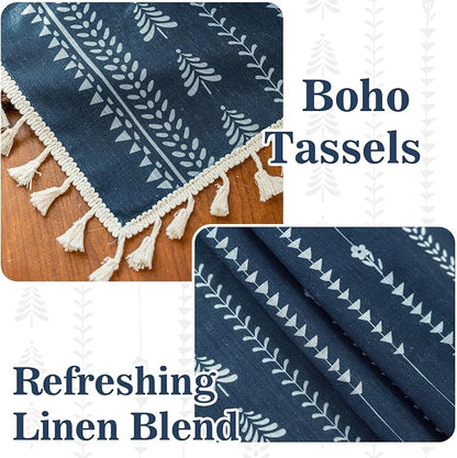 Boho Navy Blue Curtains - Image 7