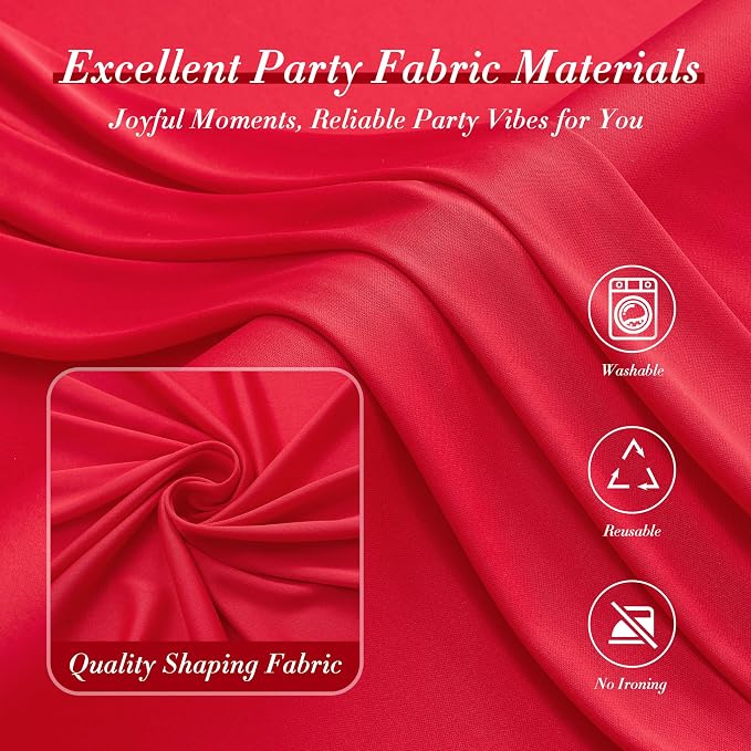 10ft x 8ft Wrinkle Free Red Backdrop Curtains - Image 4