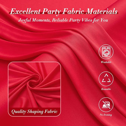 10ft x 8ft Wrinkle Free Red Backdrop Curtains - Image 4