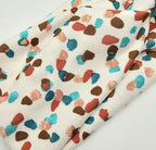 Soft Stretchy Headband, 3-in-1 Versatile Twist Style, One-Piece (Teal/Rustic Dots on White, Adult)