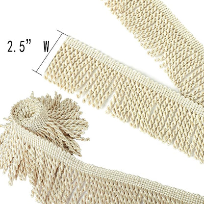 BEL AVENIR Bullion Fringe Trim Curtain Fringes 5/10 Yard x 2.5 Inches Sewing - Image 3