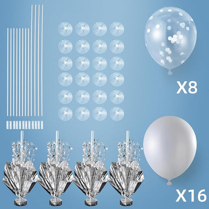 4 Set Silver Table Balloons Centerpiece Stand Kit - Image 7