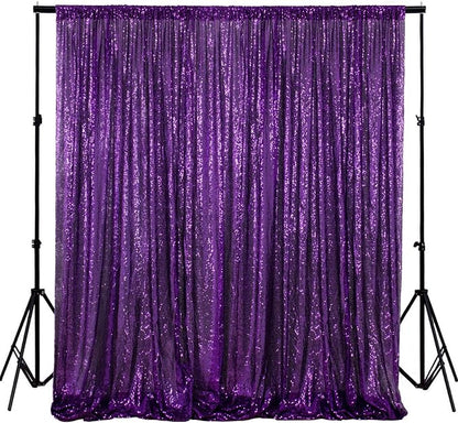 ShinyBeauty 4FTx6FT Purple Sequin Backdrops by ShinyBeauty
