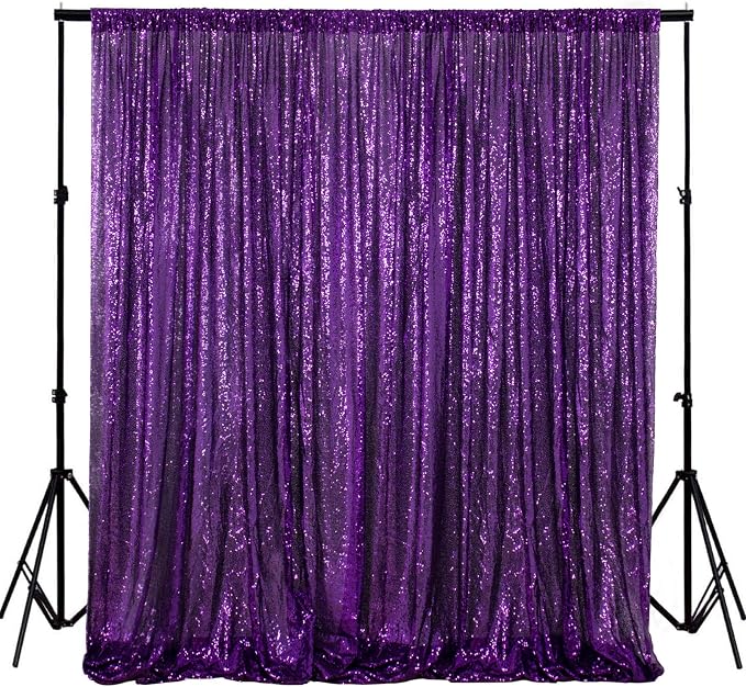 ShinyBeauty 4FT x 7FT Purple Sequin Backdrop | Photobooth Background | Wedding by ShinyBeauty