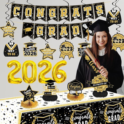 Black and Gold Graduation Decorations 2026 Class of 2026 Decorations - Image 4