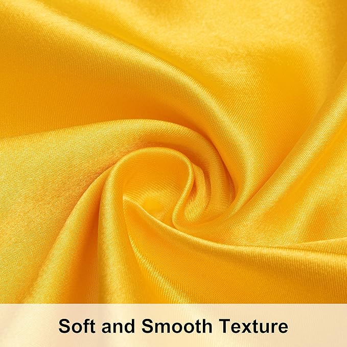 NTBAY Satin Body Pillowcase for Hair and Skin, Luxurious and Silky Pillow case with Envelope Closure, 20x54 Inches, Yellow