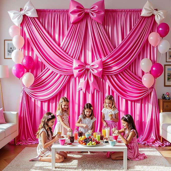 20x10ft Hot Pink Glitter Backdrop Curtain - Image 6