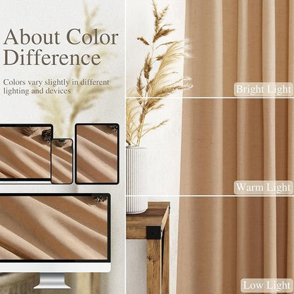 Camel Linen Curtains 96 Inches Long - Image 4