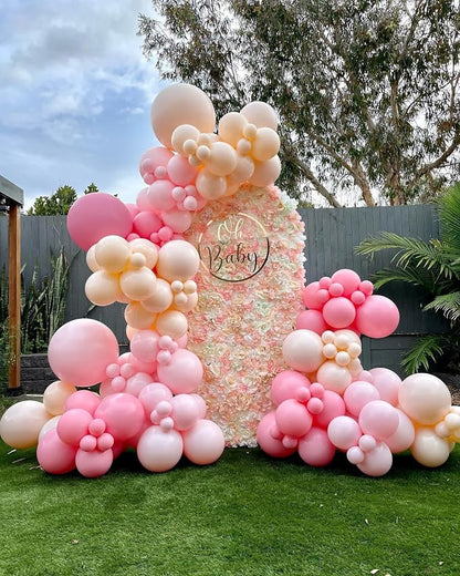 Light Pink Double Stuffed Balloons Different Size 115Pcs 5/10/12/18" Pink - Image 5