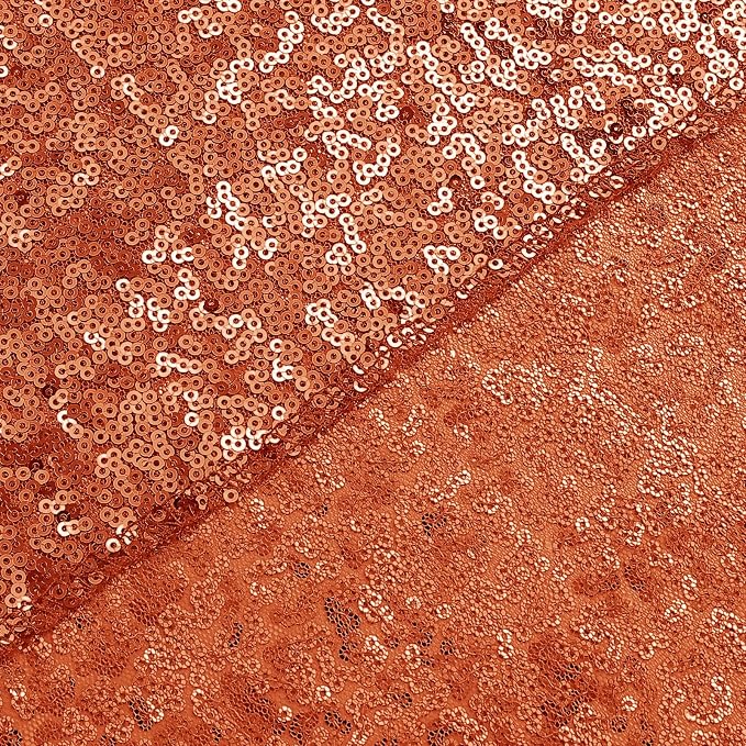 Sugargirl Orange Sequin Backdrop Curtain 2 Panels 2FTx8FT Glitter Orange - Image 9