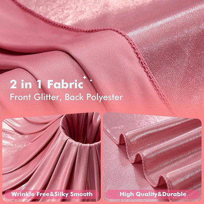 50x10ft Shimmer Rose Gold Sequin Backdrop Curtain - Image 3