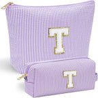 YOOLIFE Preppy Stuff Cute Cosmetic Bag Travel Bag - Large Makeup Bag Make Up Bag Cosmetic Bag Personalized Daughter Sister Gifts for Women Her Bridesmaid Gift Preppy Makeup Bag Tween Girls Gifts T