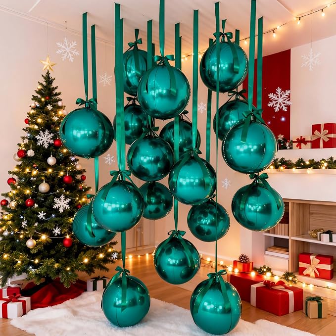 20 Pcs Vbs 2026 Metallic Green Foil Balloons Giant 22 Inch 4d Round Metallic - Image 9