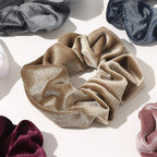 Velvet Scrunchies Hairbands Bulk Pack - Large Jumbo Giant Hair Ties for Thick Curly Hair, No Crease Soft Elastic Hair Accessories for Girls Women