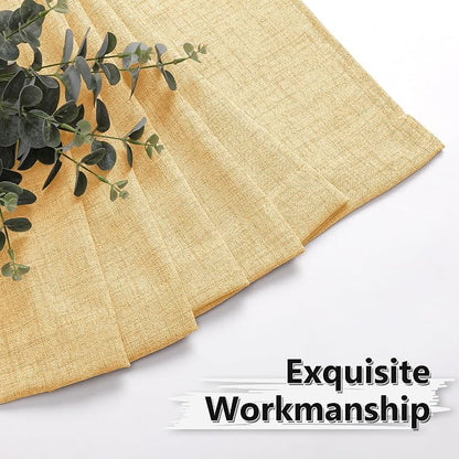 Tollpiz Linen Curtains Living Room Rod Pocket Semi Sheer Curtain Burlap Light - Image 7