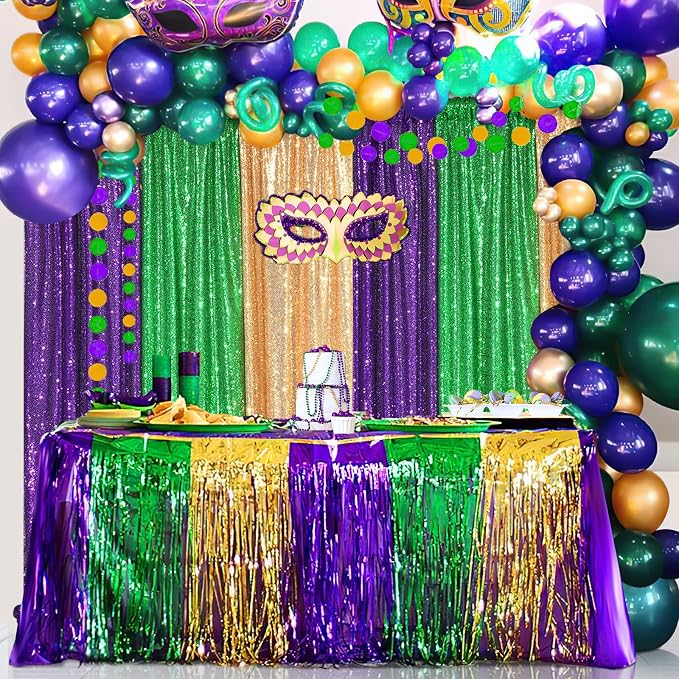 Purple Sequin Backdrop 4 Panels 2FTx8FT Glitter Party Photo Background | - Image 6