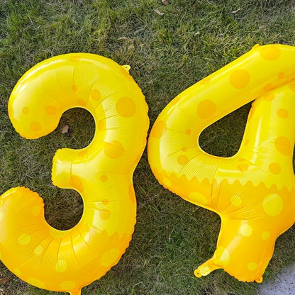 40in Yellow Polka Dot Number 3 Helium Foil Polyester Film Balloon Digital 3 | - Image 6
