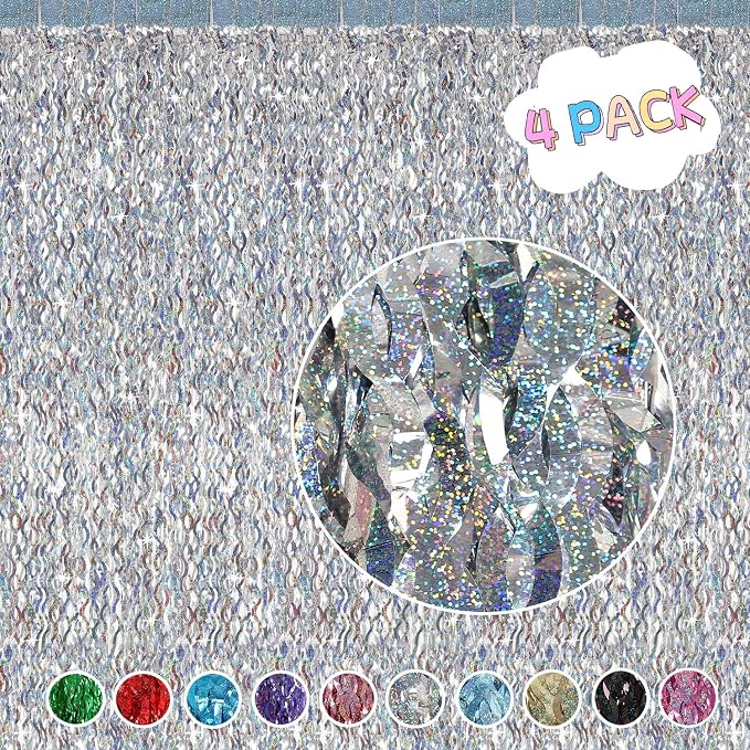 4 Pack Silver Tinsel Backdrop - Image 2