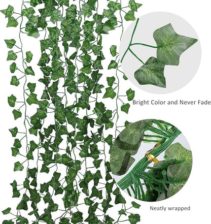 RECUTMS Fake Vines 24 Pack 173 FT Artificial Ivy Leaves Wall Decor Leaf Plants - Image 3