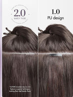 LUVME Invisible Clip in Hair Extensions Real Human Hair, 18 inch 110g 6Pcs, Natural Remy Human Hair Extensions Clip ins for Women, Natural Human Hair Silky Straight Highlight No.2