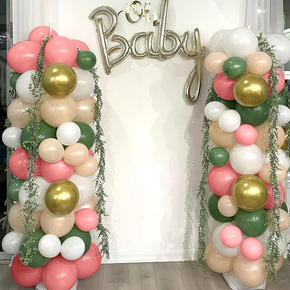 Pink and Green Balloon Arch Kit 127Pcs Sage Green Dusty Pink Gold Balloons - Image 8