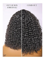 LUVME HAIR Curly Deep Wave Glueless Lace 100% Human Hair Short Wigs 16 Inches Pre Cut Plucked Hd Lace Wig Ready To Go Natural Color Bleached Knots Side Part Black Wigs 16 Inches
