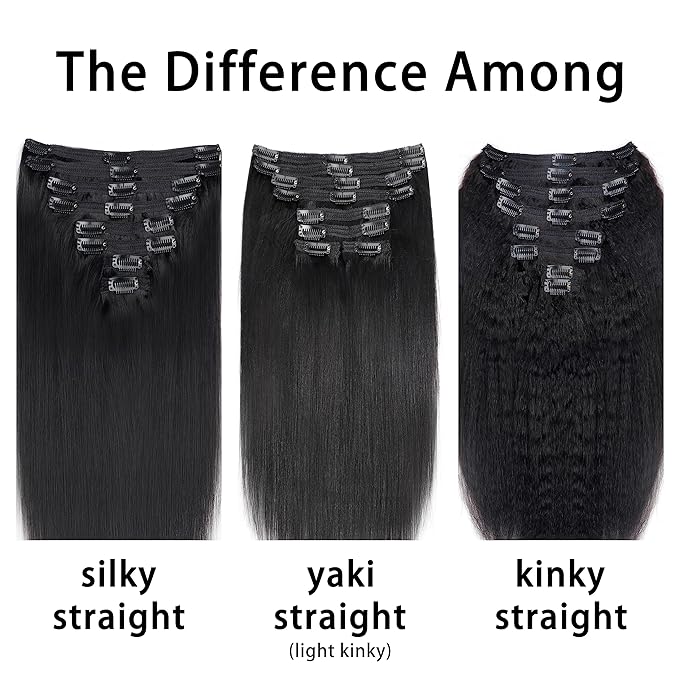Clip in Hair Extensions Real Human Hair For Women 100% Unprocessed Brazilian Virgin Hair Straight Clip ins 8pcs With 18 Clips 120g(22inch,#1B)