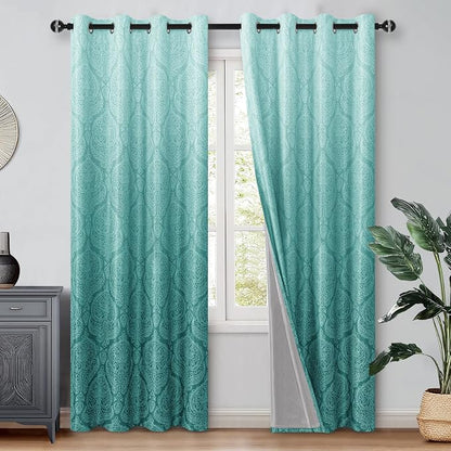DWCN Teal Blackout Curtains for Bedroom 96 Inch Long by DWCN