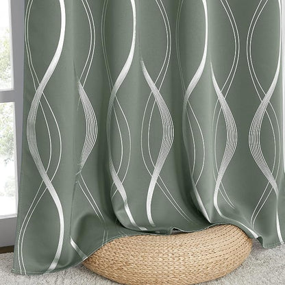 NICETOWN Greyish Green Curtain Panels - Image 6