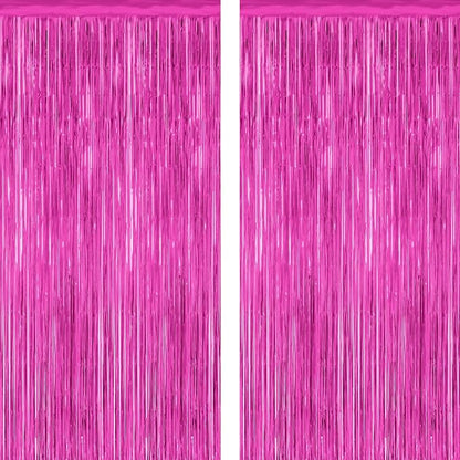 ZATAYE 2 Pack Rose Red Valentines Foil Curtain Streamer Decorations | Rose Red by ZATAYE