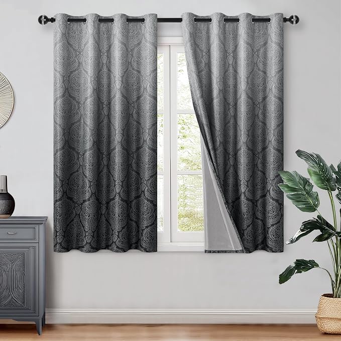 DWCN Black Blackout Curtains for Bedroom 54 Inch Long by DWCN
