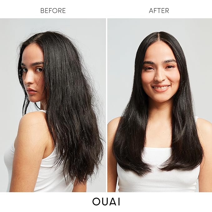OUAI Hair Styling & Treatment Bundle - Includes Leave-In Conditioner & Detox Shampoo - Hair Care Products for Styling, Smoothing, Adding Hair Shine & Removing Product Build Up (2 Count, 4.7 Oz/10 Oz)